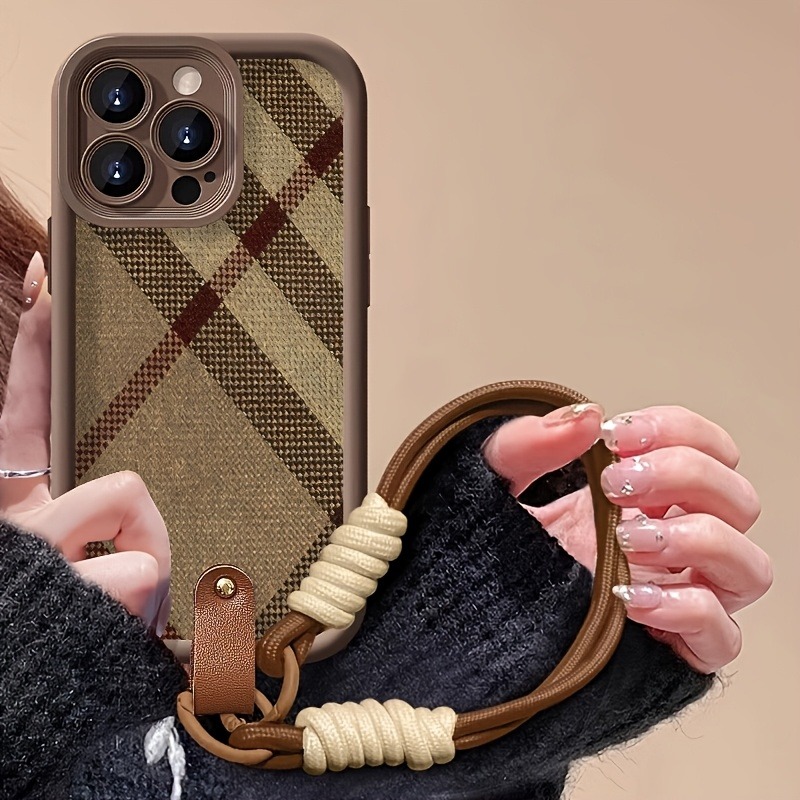 Lanyard Phone Strap - Brown Stripes Lanyard Strap Rope Phone