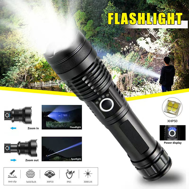 Type C Adapter - High Power XHP70 Led Flashlight USB-C