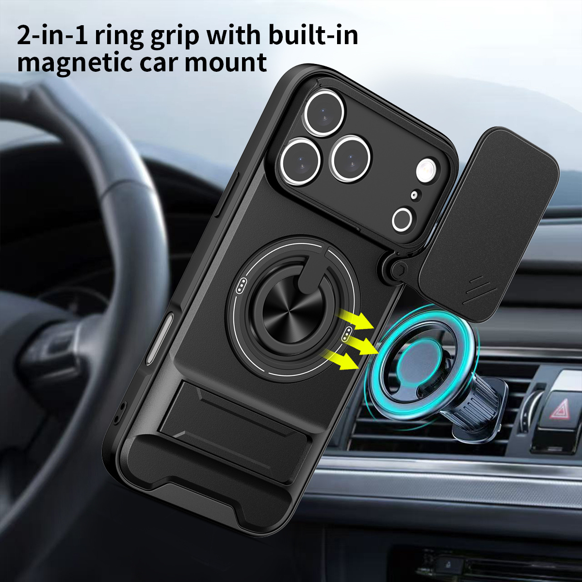 Magnetic Phone Case for IPhone - Phone Kickstand Ring review and price