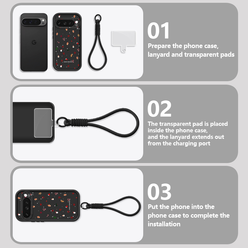 Christmas Heart Pattern Phone  - Lanyard Phone Strap review and price