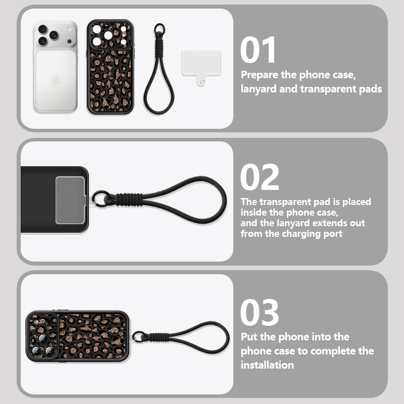 Brown Leopard Printed Lanyard  - Lanyard Phone Strap review and price