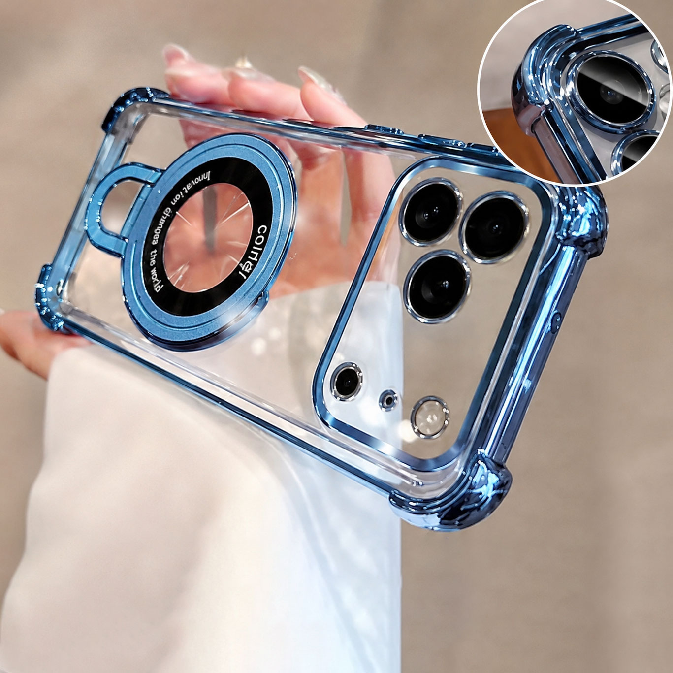 Luxury Clear  Plating Phone Ca - Phone Kickstand Ring review and price