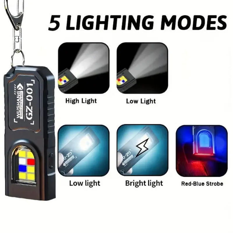 Powerful Mini COB LED Keychain - Type C Adapter review and price