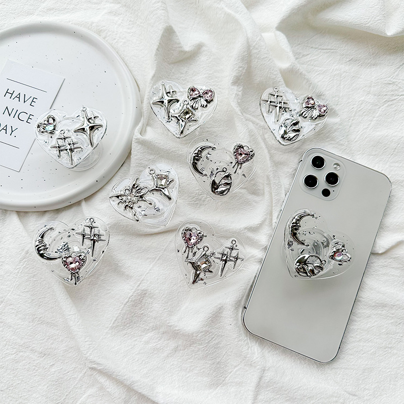 Clear Heart Phone Grip Holder  - Phone Accessories Items review and price