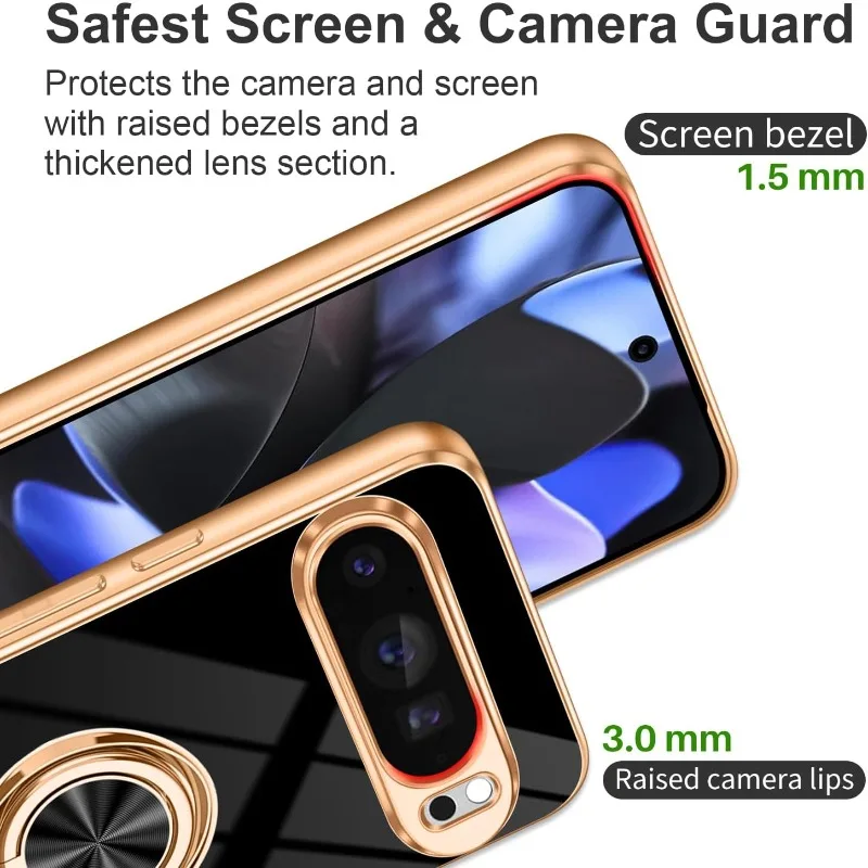Fashion Slim Soft TPU Gold Pla - Phone Kickstand Ring review and price