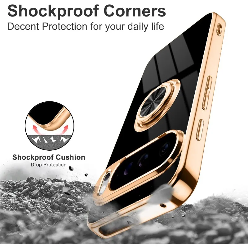 Fashion Slim Soft TPU Gold Pla - Phone Kickstand Ring review and price